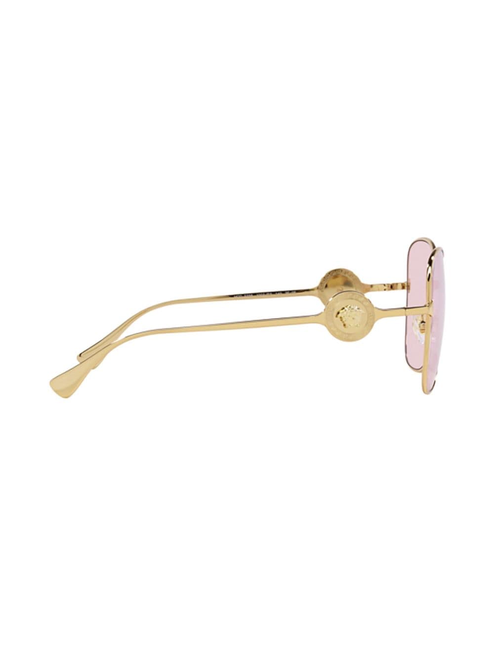 Shop Versace Medusa Plaque Detailing Sunglasses In Gold