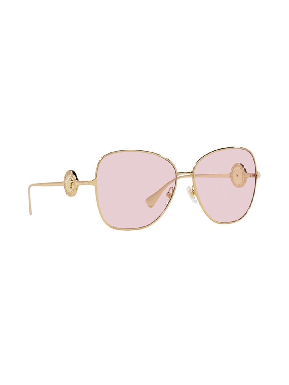 Shop Versace Medusa Plaque Detailing Sunglasses In Gold