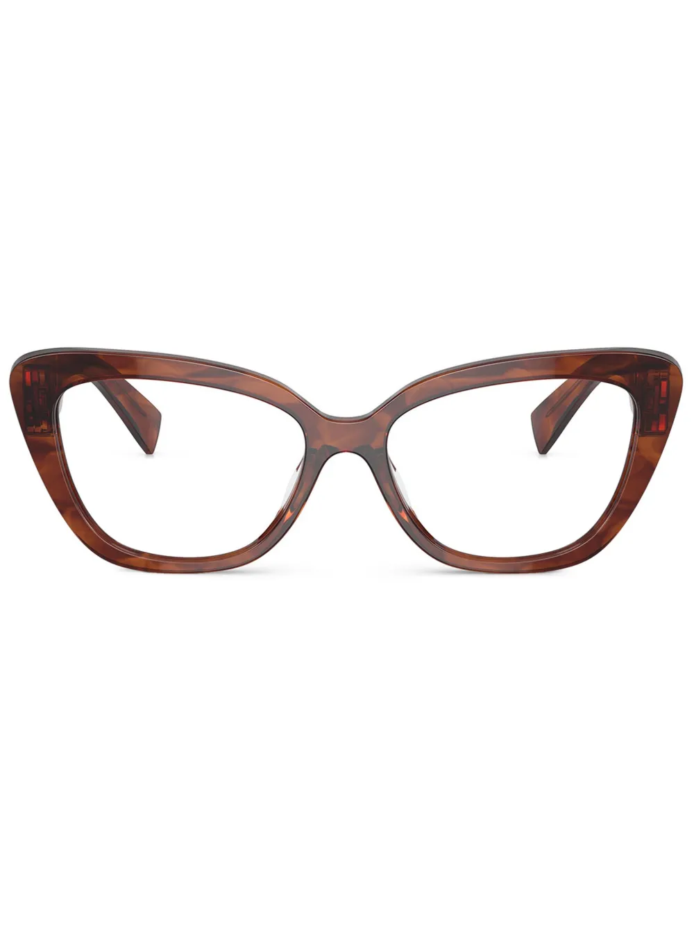 Miu Miu Eyewear キャットアイ眼鏡フレーム - ブラウン Miu Miu Eyewear キャットアイ眼鏡フレーム - ブラウン