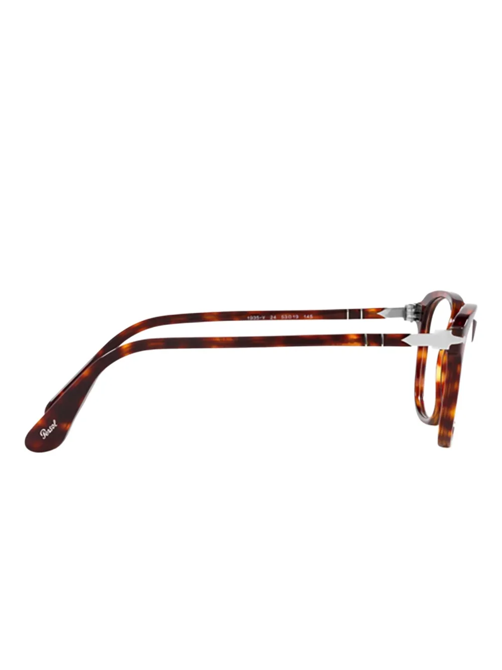 Persol PO1935V bril met rechthoekig montuur en schildpadschild design Bruin