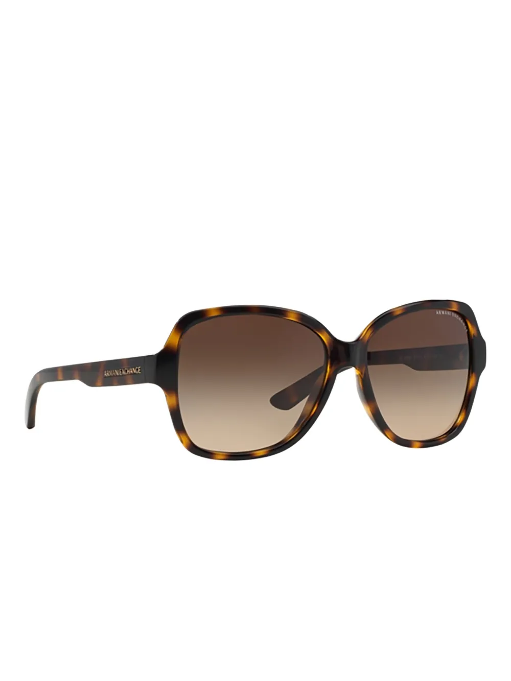 Armani Exchange Zonnebril met vierkant montuur en schildpadschild design - Bruin