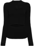 A.W.A.K.E. Mode lip-appliqué knitted top - Black
