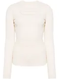 A.W.A.K.E. Mode lip-appliqué knitted top - Neutrals