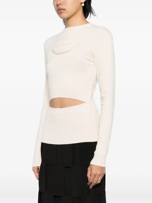 A.W.A.K.E. Mode lip-appliqué Knitted Top | Neutrals | FARFETCH PH