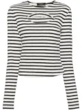 A.W.A.K.E. Mode lip-appliqué striped top - Neutrals