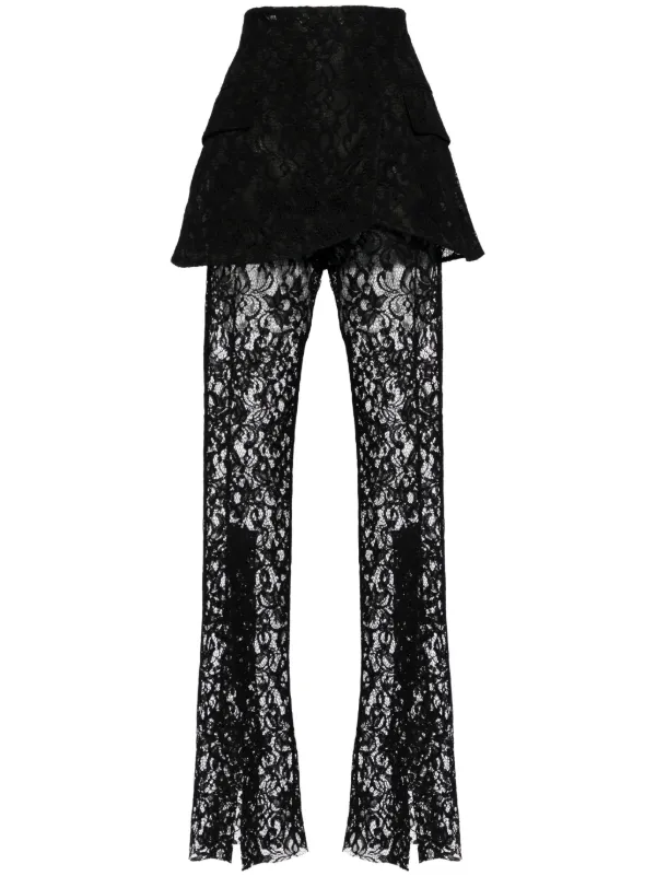 A.W.A.K.E. Mode Lace Basque Trousers in Black