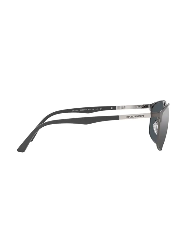 EMPORIO ARMANI サングラス シルバーフレーム スクエア型 Emporio Armani スクエアフレーム サングラス | シルバートーン