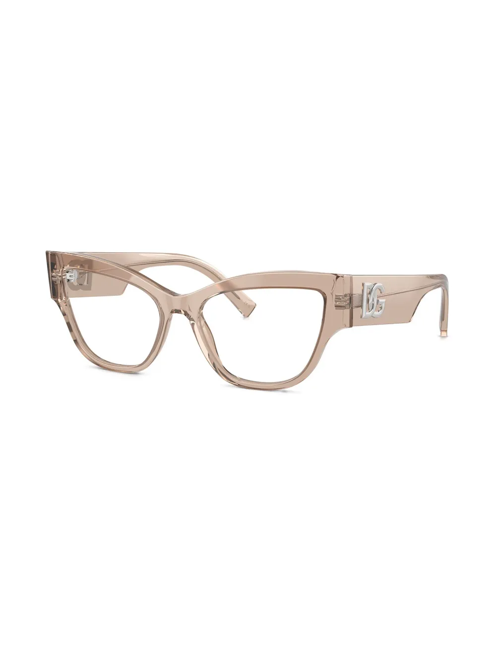 Dolce & Gabbana Eyewear Bril met DG-plakkaat Beige