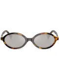 Miu Miu Eyewear logo-lettering sunglasses - Brown