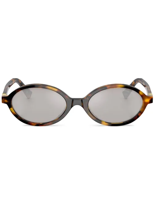 Lunettes de soleil à logo lettre - Miu Miu Eyewear - Modalova