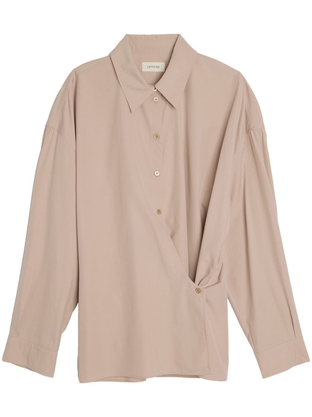 straight-collar twisted shirt