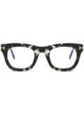 TOM FORD Eyewear tortoiseshell square-frame glasses - Black