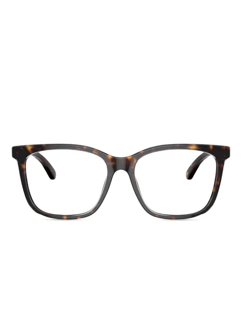 Emporio Armani tortoiseshell-effect rectangle-frame glasses