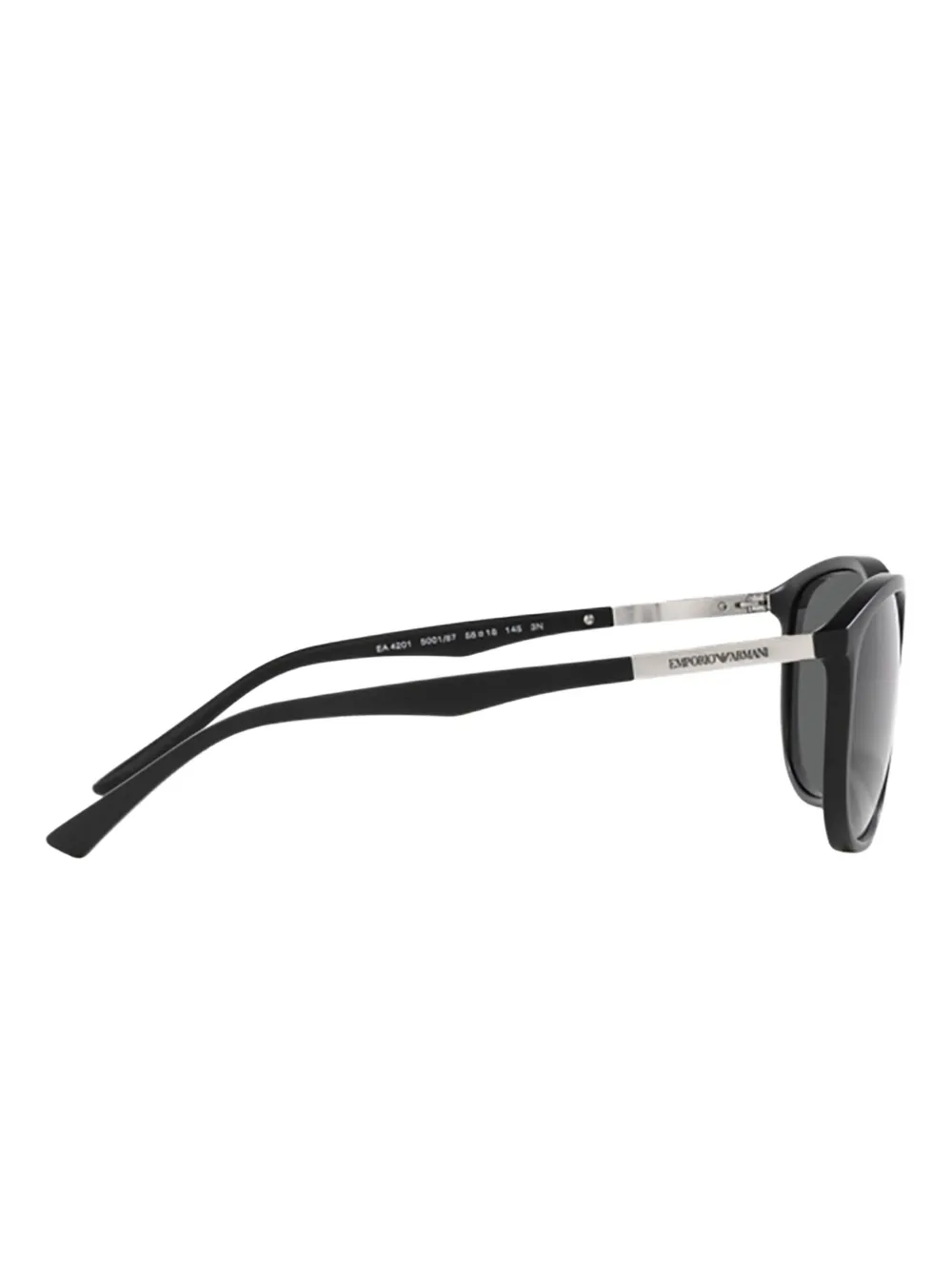 Emporio Armani Zonnebril met rechthoekig montuur Zwart