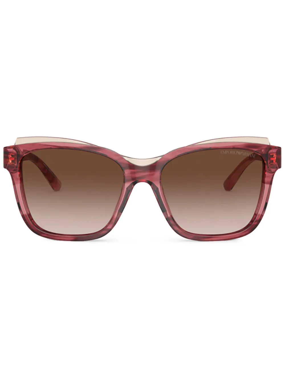 Emporio Armani Sonnenbrille mit Cat-Eye-Gestell - Rot