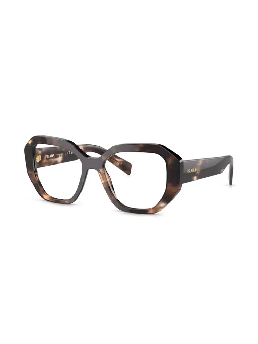 Prada Eyewear Bril met logoprint - Bruin