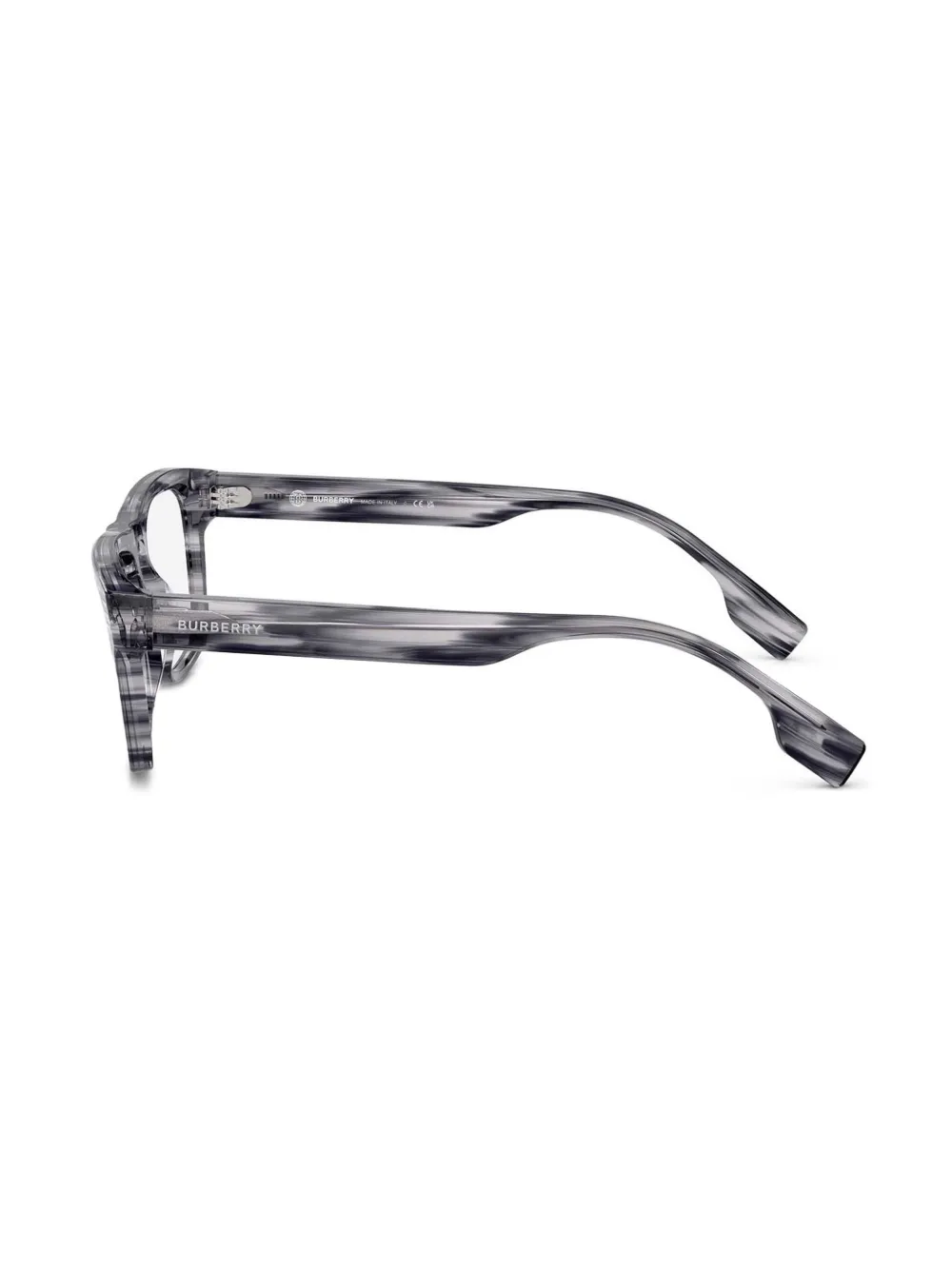 Burberry Eyewear Zonnebril met gestreept vierkant montuur Grijs