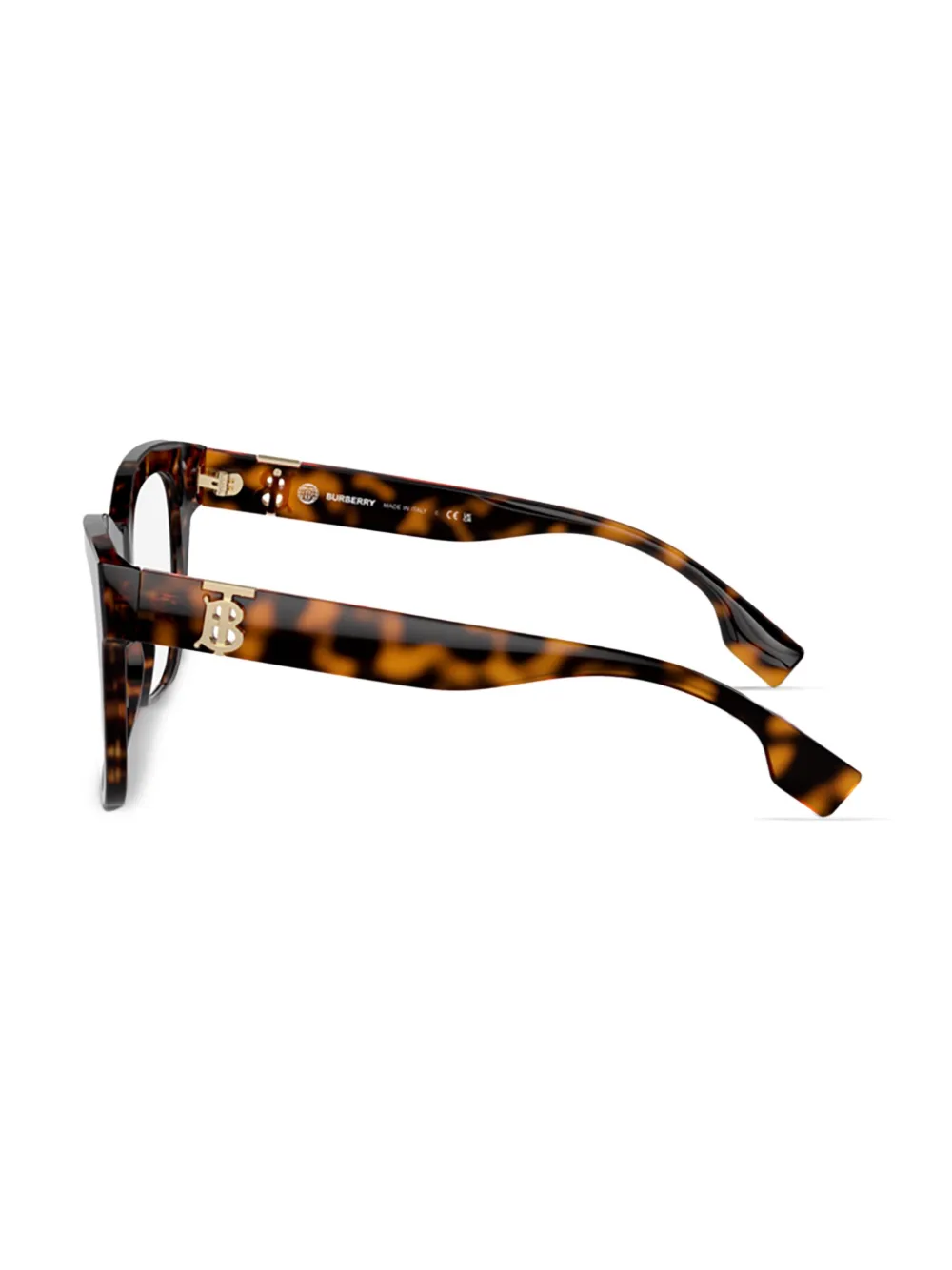 Burberry Eyewear Tb-motif Square-frame Glasses In Brown