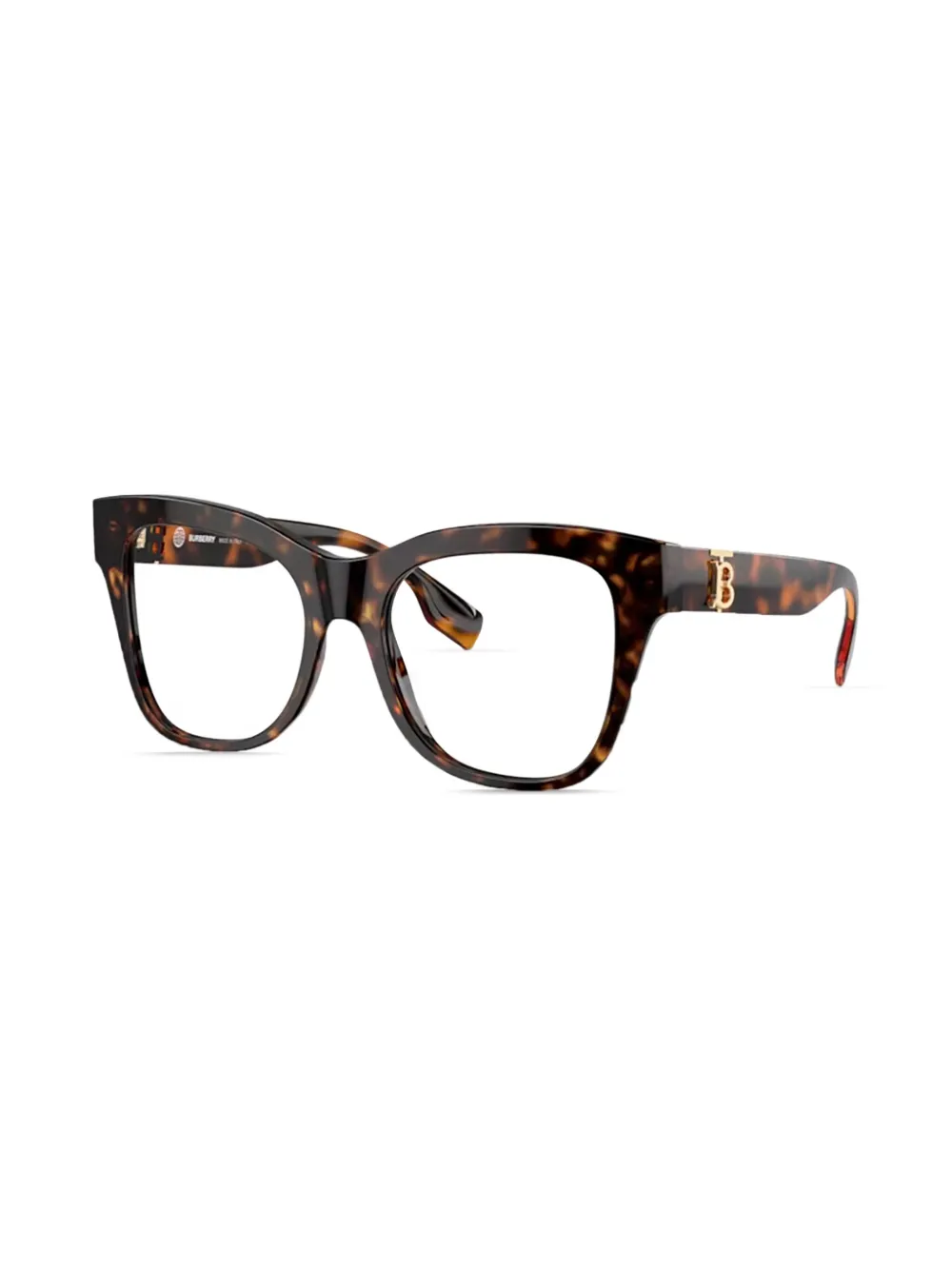 Burberry Eyewear Tb-motif Square-frame Glasses In Brown
