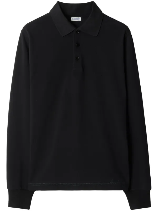 Burberry long-sleeve Cotton Polo Shirt Black FARFETCH NO