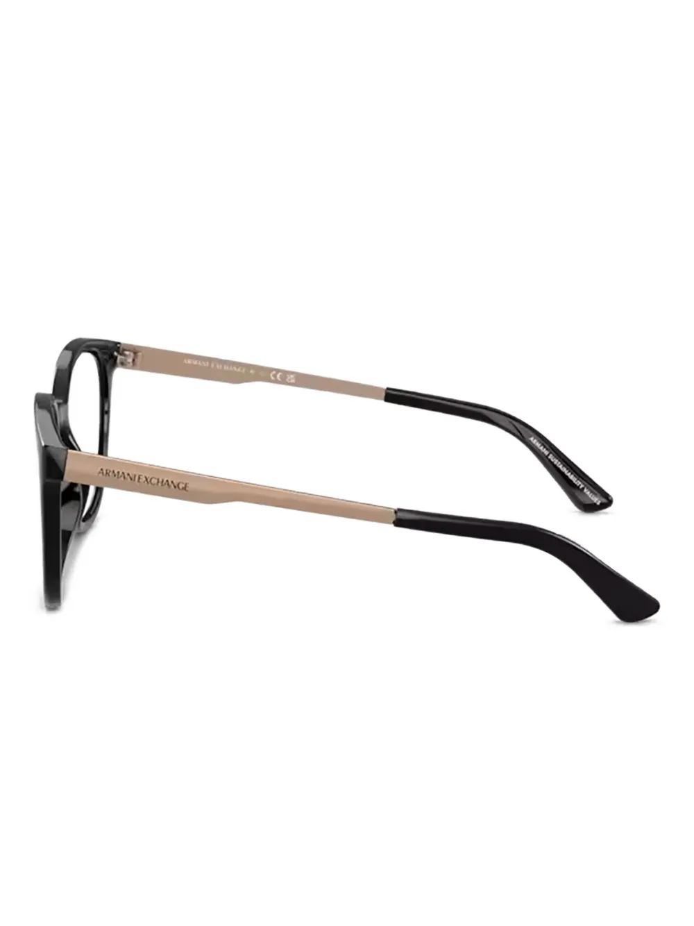  Armani Exchange Round-frame Glasses - Black 
