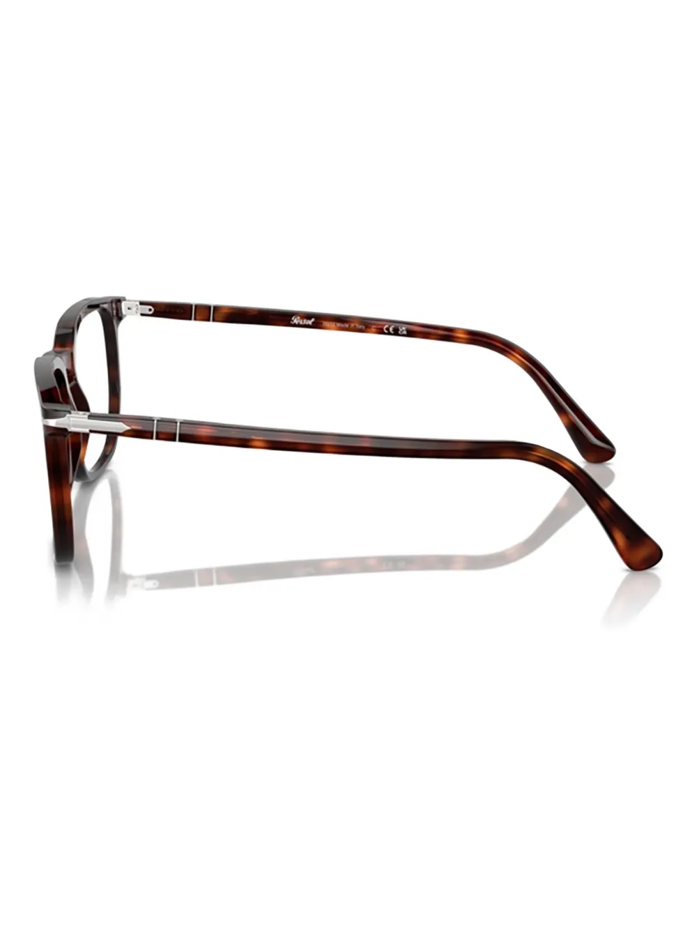 Persol PO3339V bril met rechthoekig montuur en schildpadschild design Bruin