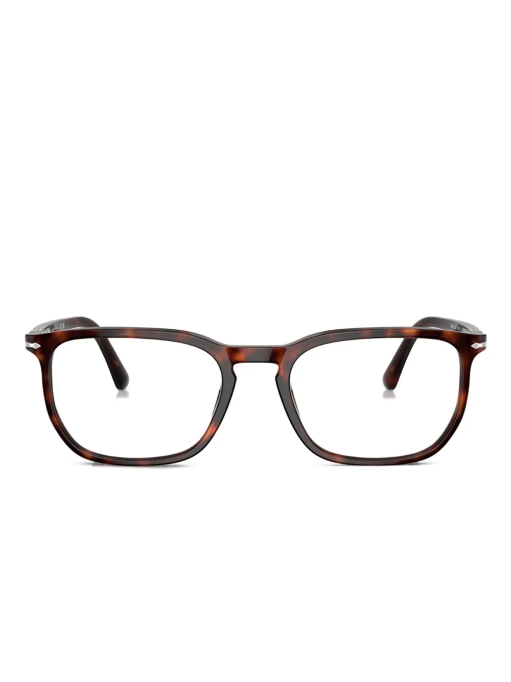 Persol PO3339V bril met rechthoekig montuur en schildpadschild design Bruin