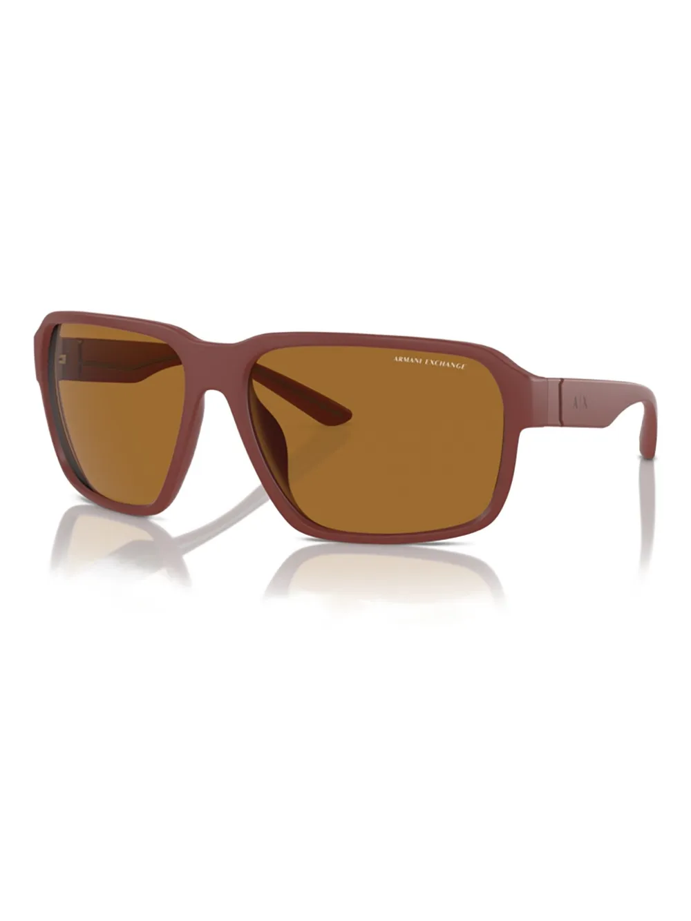 Armani Exchange Zonnebril met rechthoekig montuur Bruin
