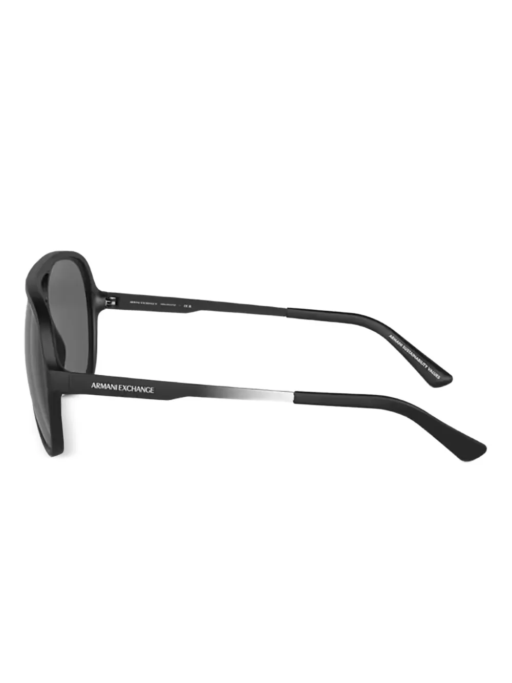  Armani Exchange Pilot-frame Sunglasses - Black 
