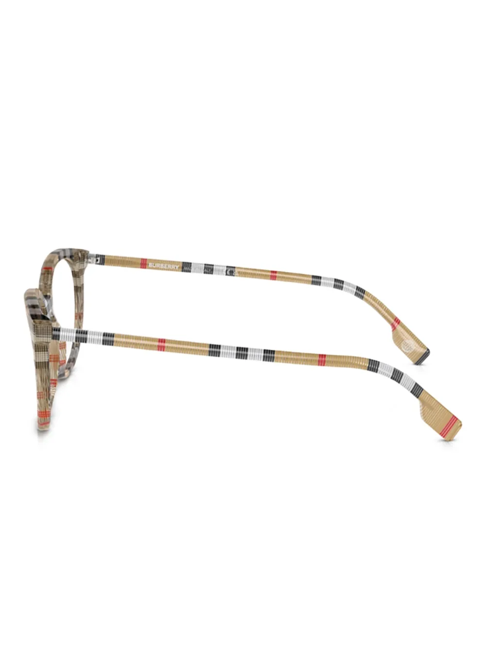 Burberry Eyewear Check-pattern Round-frame Glasses In Multi