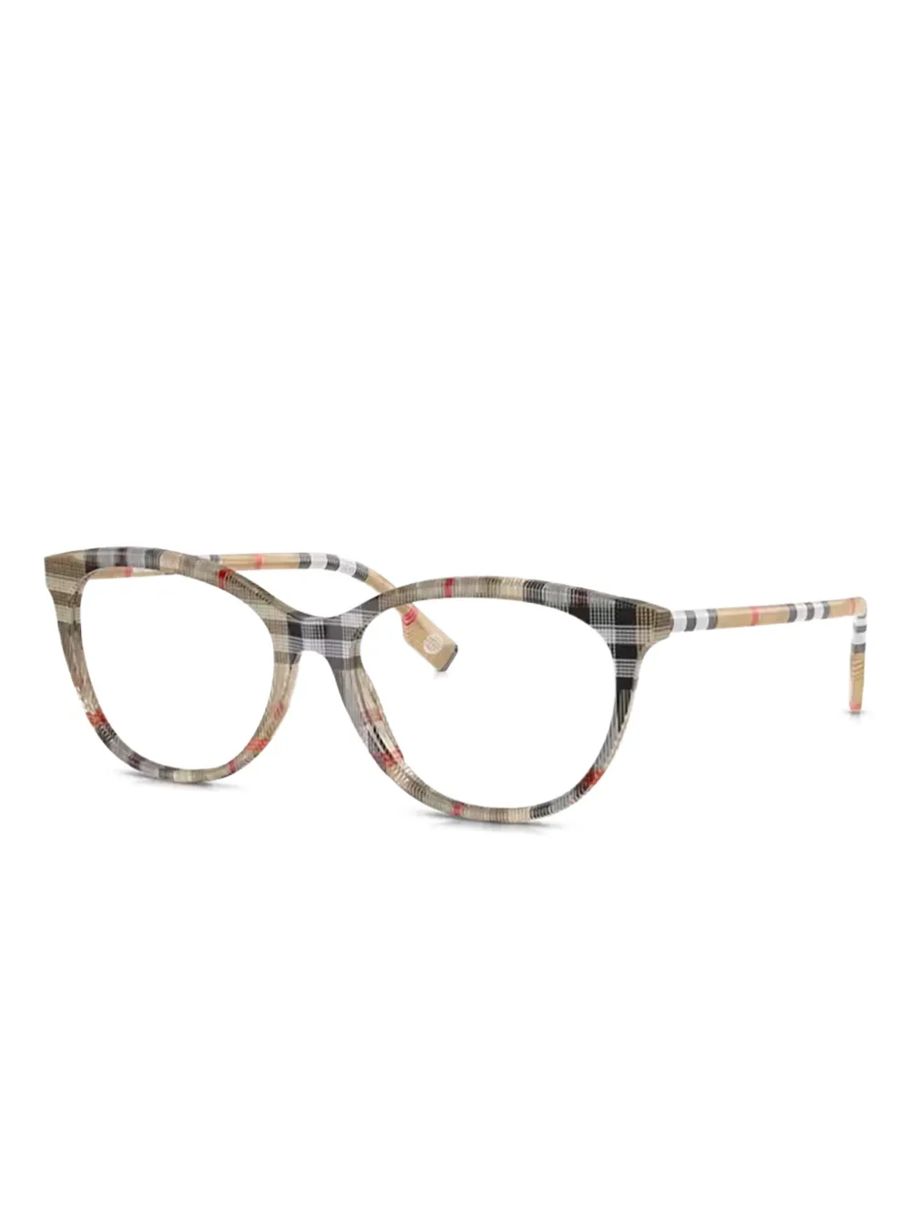 Burberry Eyewear Check-pattern Round-frame Glasses In Multi