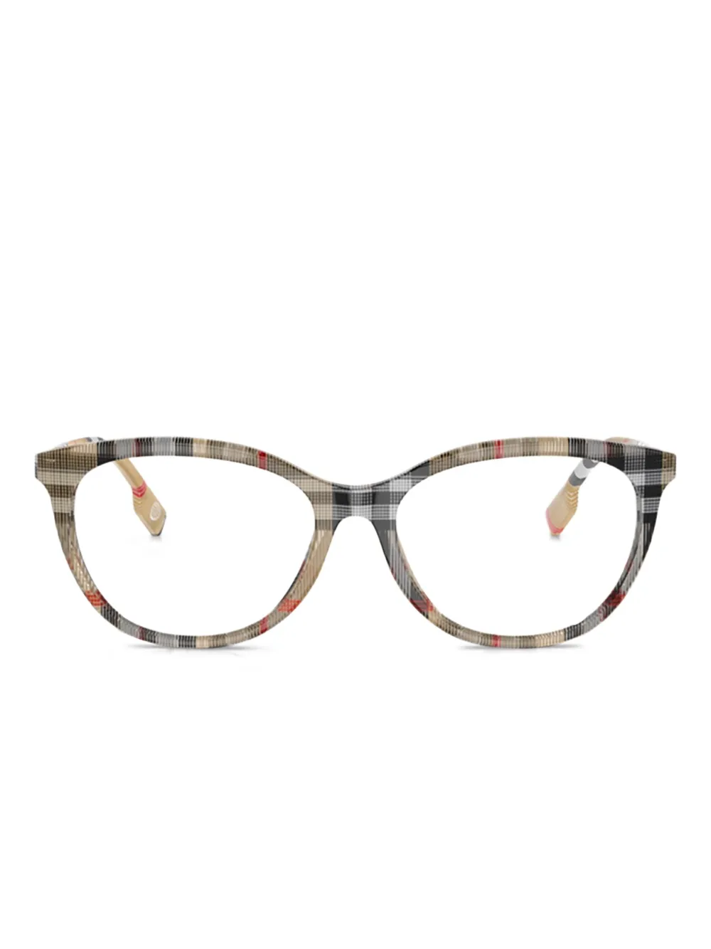 Burberry Eyewear Check-pattern Round-frame Glasses In Multi