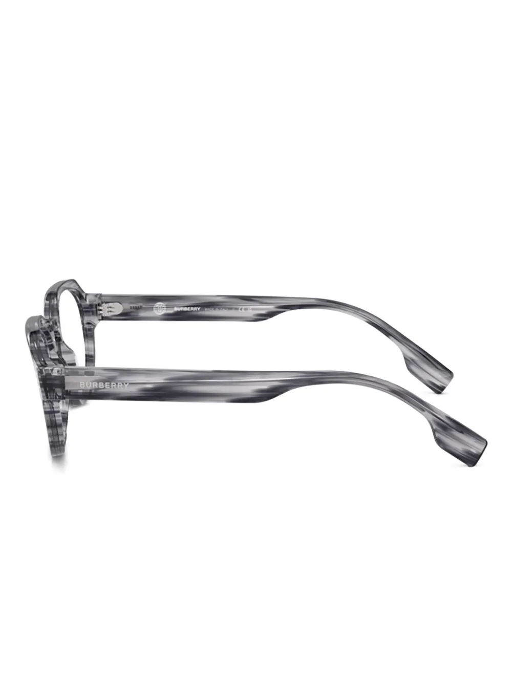 Burberry Eyewear Patterned Round Glasses In Gray