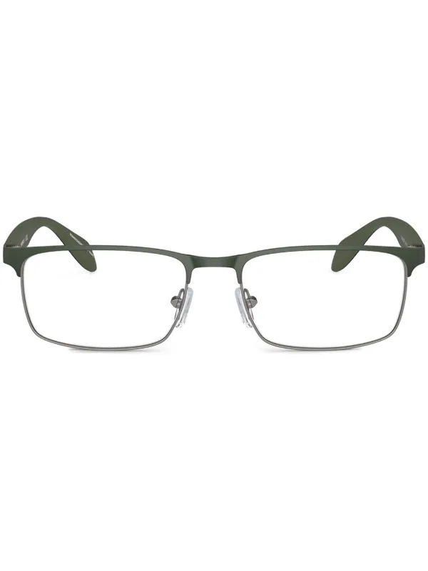 Emporio Armani Rectangle Frame Glasses in Green