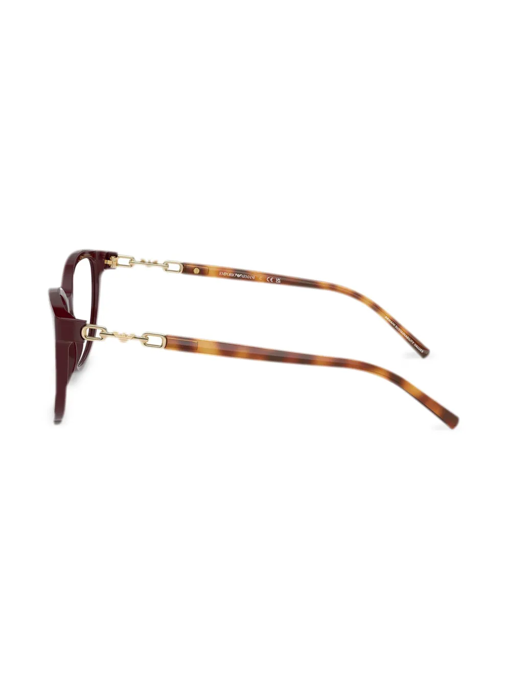 Shop Emporio Armani Butterfly-frame Glasses In 红色