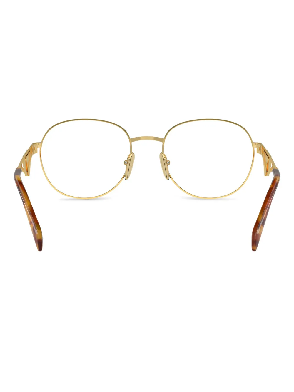 Prada Eyewear triangle-plaque gold frames Goud