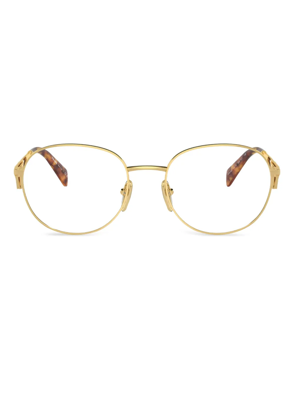 Prada Eyewear triangle-plaque gold frames Goud