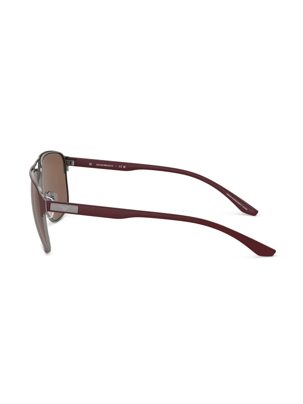 Emporio Armani Zonnebril met piloten montuur Rood