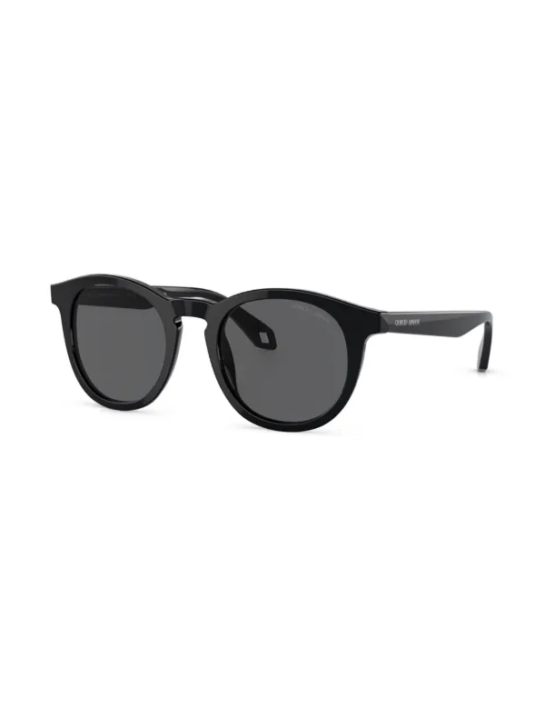 Giorgio Armani Black Round Frame Sunglasses Round sunglasses in black - Giorgio Armani | Mytheresa main image 2