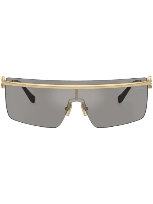 Lunettes de soleil à logo lettre - Miu Miu Eyewear - Modalova