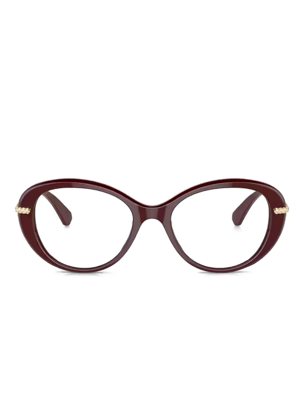 Swarovski Eyewear Occhiali da sole ovali con cristalli - Rosso