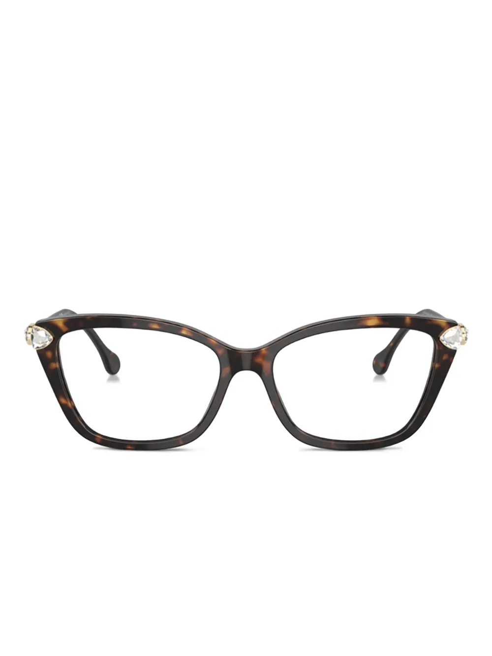 Swarovski Eyewear Occhiali cat-eye con cristalli - Marrone
