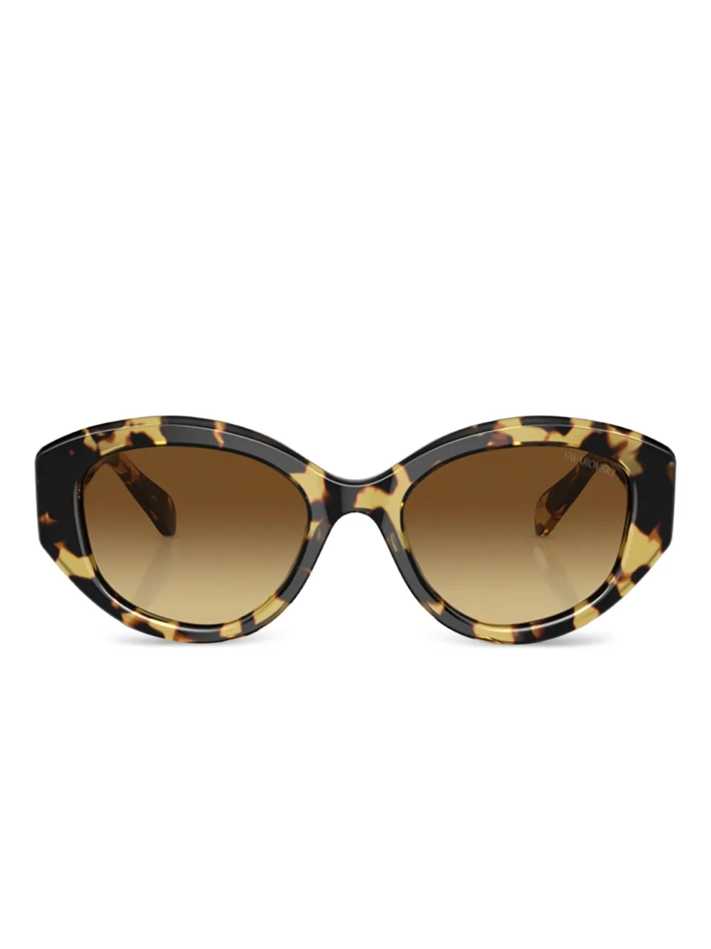 Swarovski Eyewear Occhiali da sole cat-eye con decorazione - Marrone