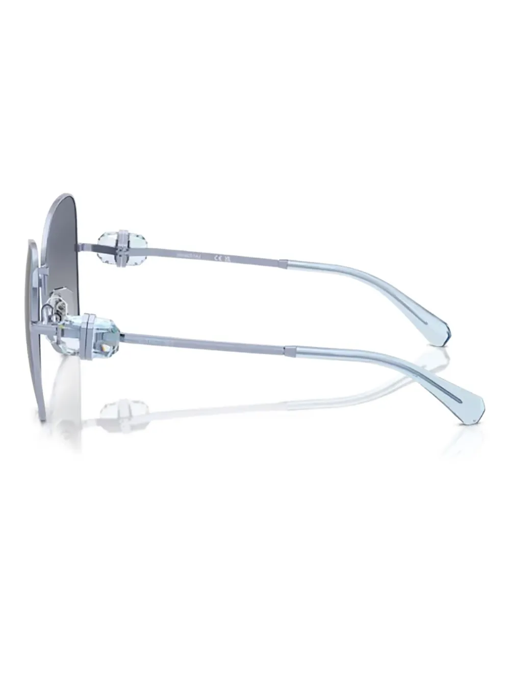 Swarovski Eyewear Zonnebril met geometrisch montuur en verfraaid met kristallen Blauw