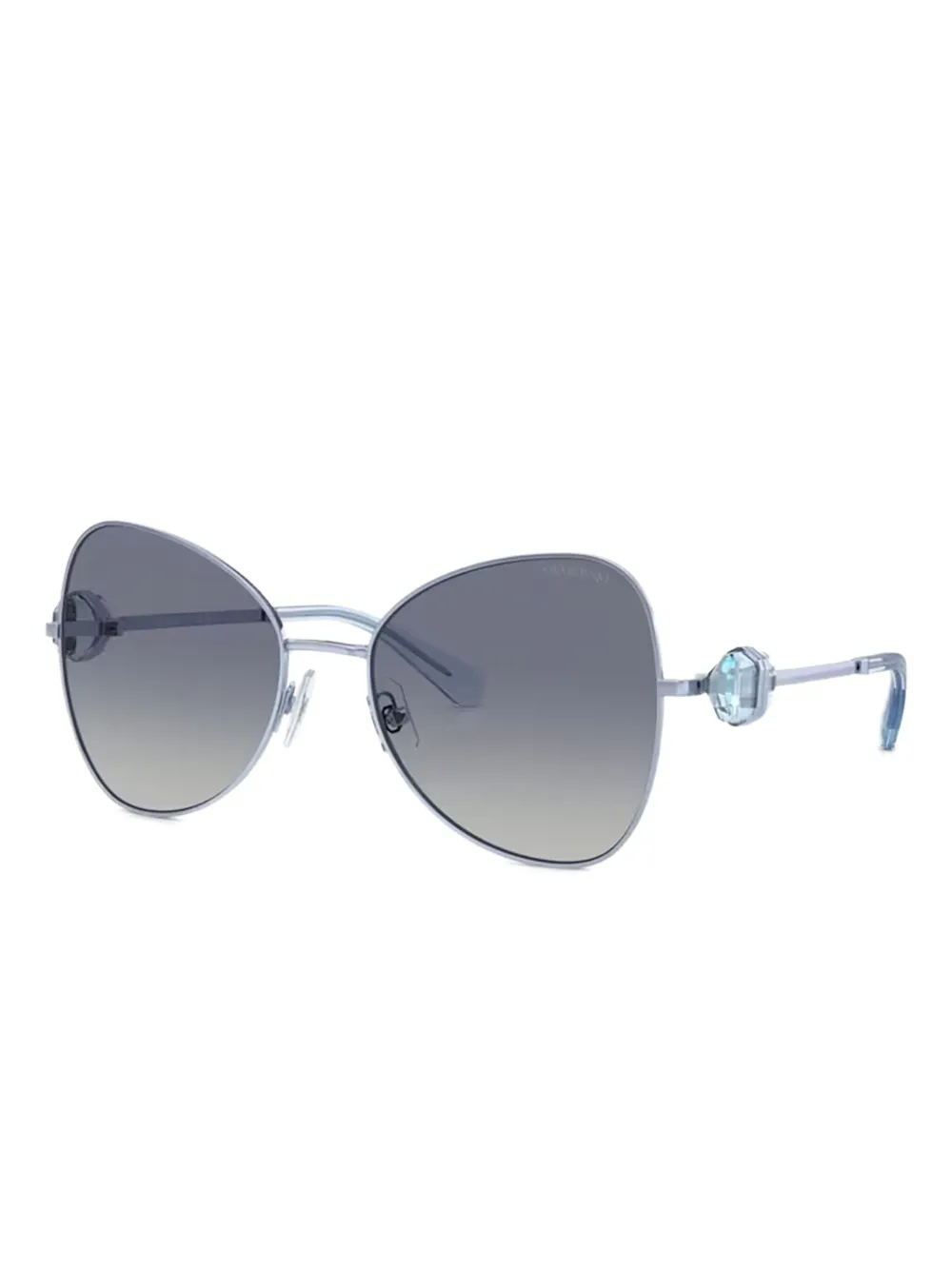 Swarovski Eyewear Zonnebril met geometrisch montuur en verfraaid met kristallen - Blauw