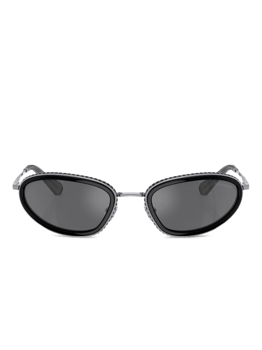 Swarovski Eyewear Oval-frame Sunglasses In Black