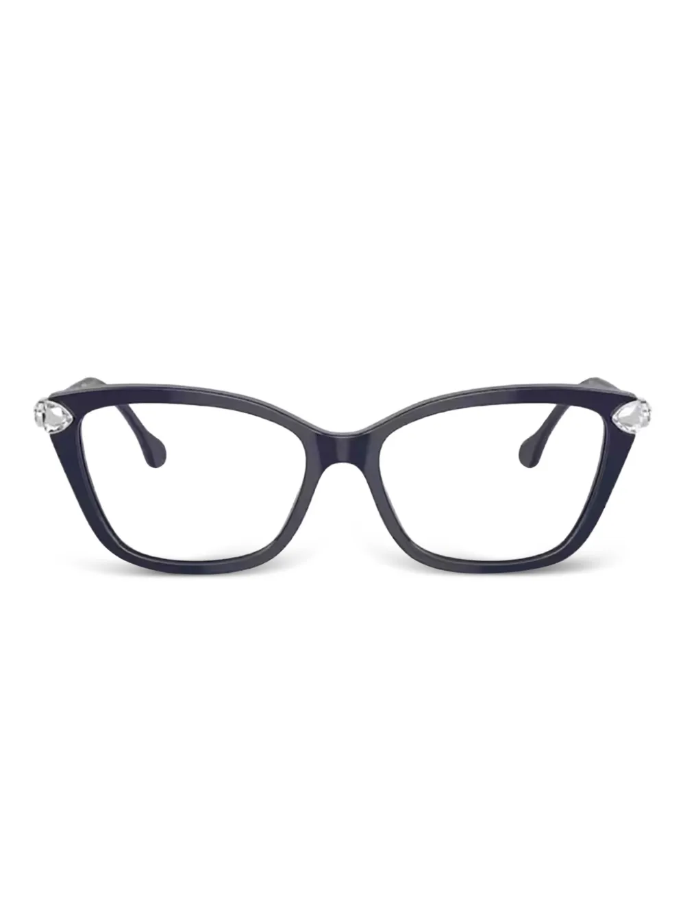 Swarovski Eyewear Kristallverzierte Brille mit Cat-Eye-Gestell - Blau