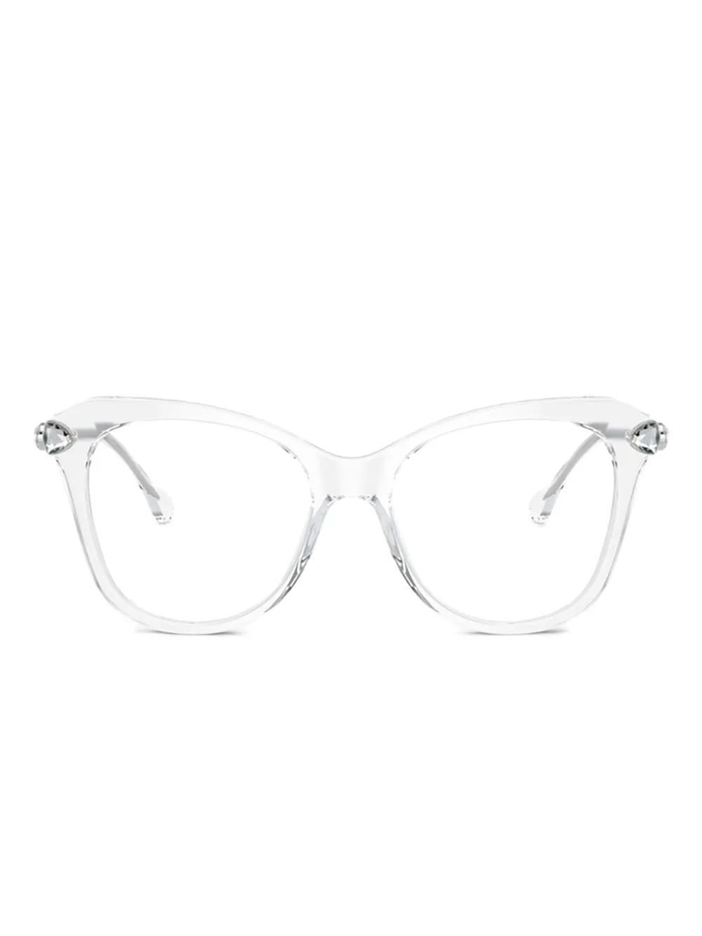 Swarovski Eyewear Cat-Eye-Sonnenbrille mit Kristallen - Weiß