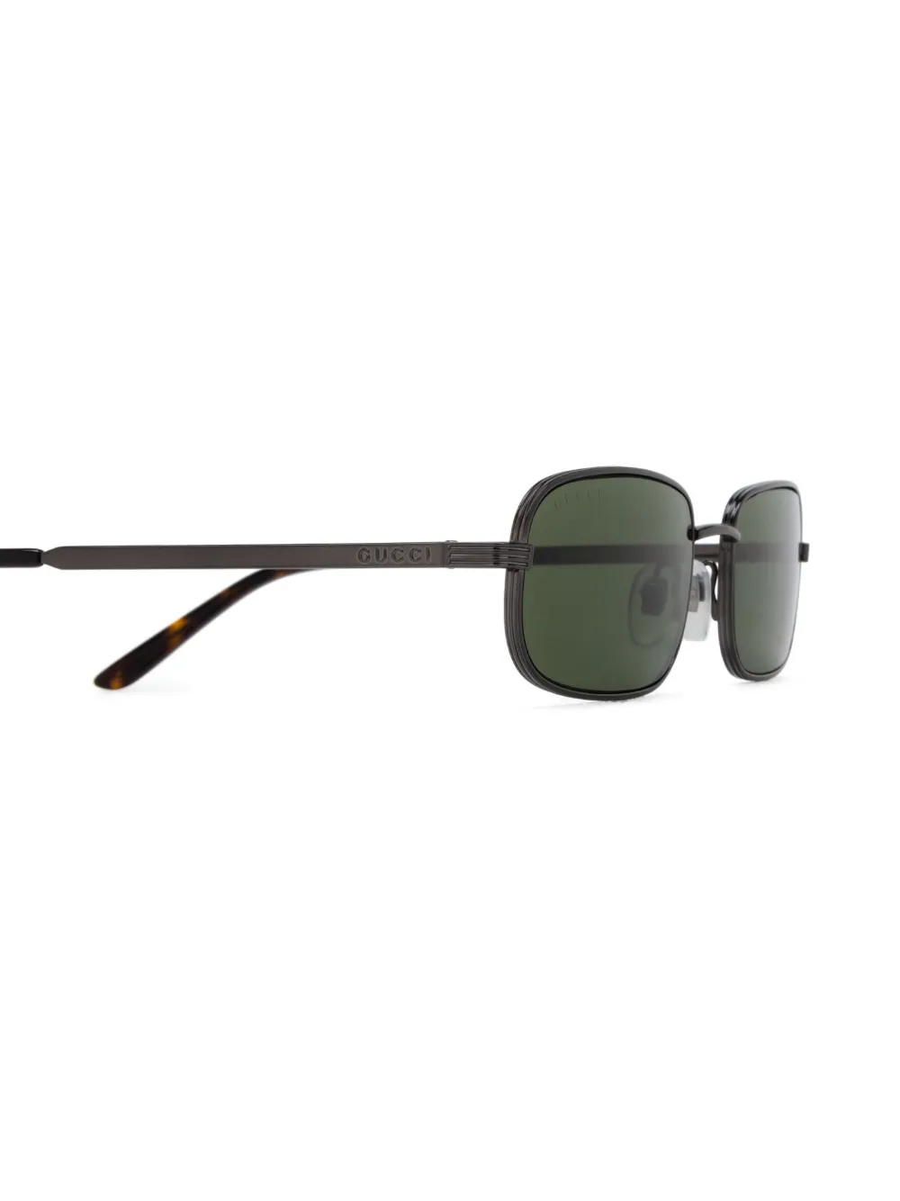Gucci Eyewear Zonnebril met rechthoekig metalen montuur Grijs