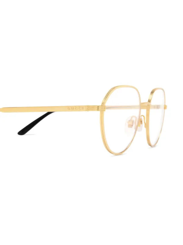 Gucci Eyewear GG1458O ラウンド眼鏡フレーム | ゴールドトーン 
